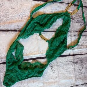 NWOT Victoria's Secret Emerald Lace Detail